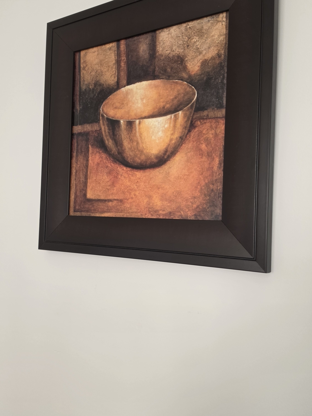 Framed Bowl Wall Art in Warm Bronze and Brown Tones (VINTAGE)
